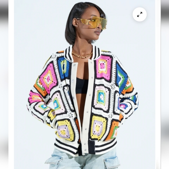 AKIRA Label NWTs Alhambra Crochet Bomber - Picture 2 of 9